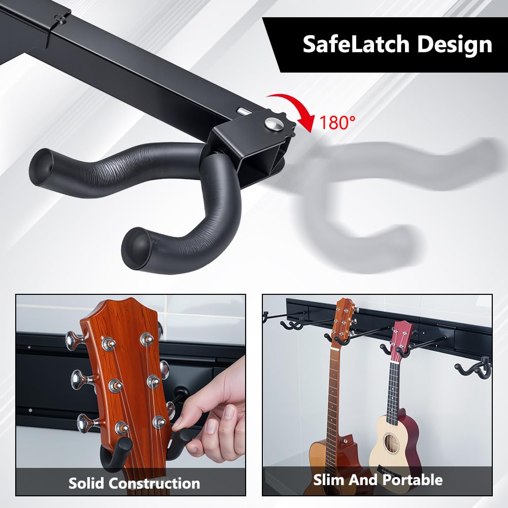 12 Stück Gitarrenhaken Verstellbare Gitarren Wandhalterung Mit Haken Und Schrauben Basszubehör Für Musikgeschäfte Spielzimmer Bars Und Proberäume