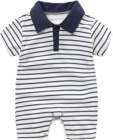 Gajaous Baby,Clothing,Baby Boys 0-24m,Bodysuits & One-Pieces,Rompers Gajaous Newborn Baby Boy Polo Romper Gentleman Stripes Short Sleeve Bodysuit Formal Shorts Creeper for Wedding Party 0-12M