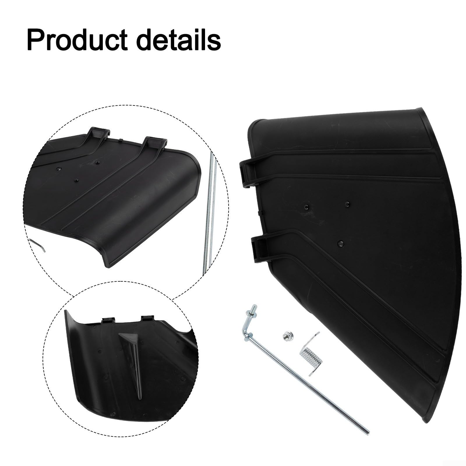 Kit deflector y canal, 2 piezas con hardware, cubierta de descarga lateral para modelos de cortacésped de 42 pulgadas, construcción de plástico, dispersión suave de césped, mantenimiento de jardín