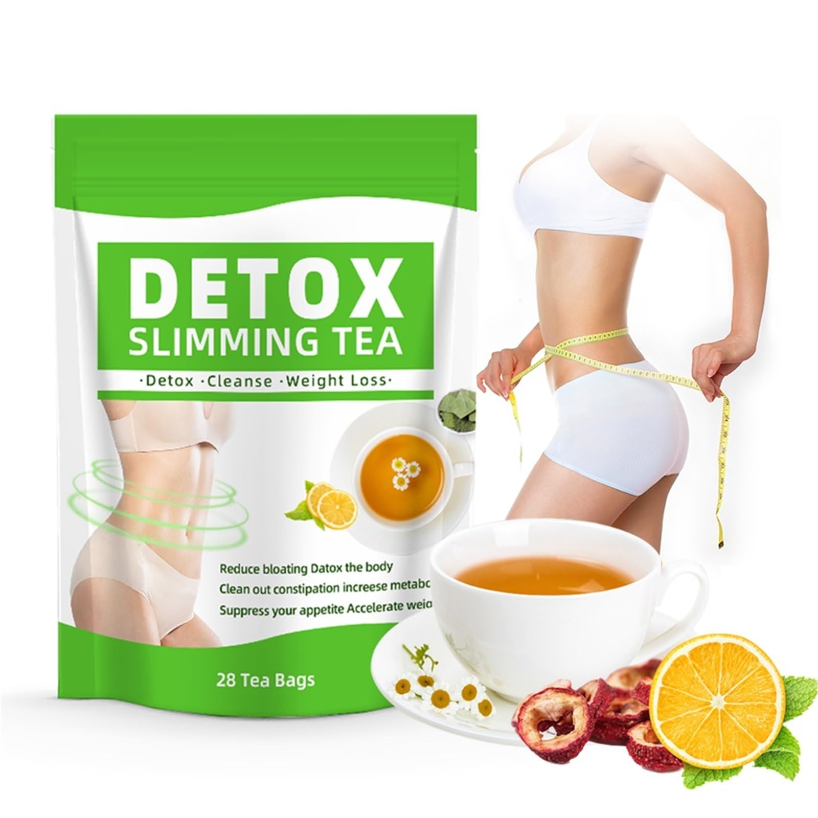 28-dniowe Torebki Z Herbatą Odchudzającą Dla Kobiet – Naturalna Zielona Herbata Ziołowa, Delikatny Detoks I Kontrola Wagi(3PCS)