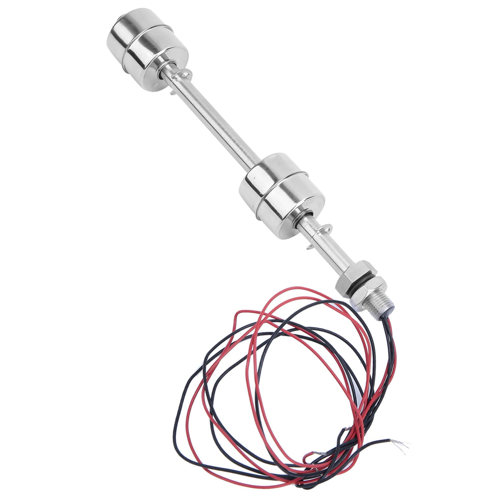 Ejoyous Interruptor de Flotador Doble Bola Sensor de Nivel de Agua Controlador de Líquido de Acero Inoxidable 304 para Tanque Piscina Lavabo Acuario Detector de Nivel de Agua (Cuerpo Flotante 150mm)