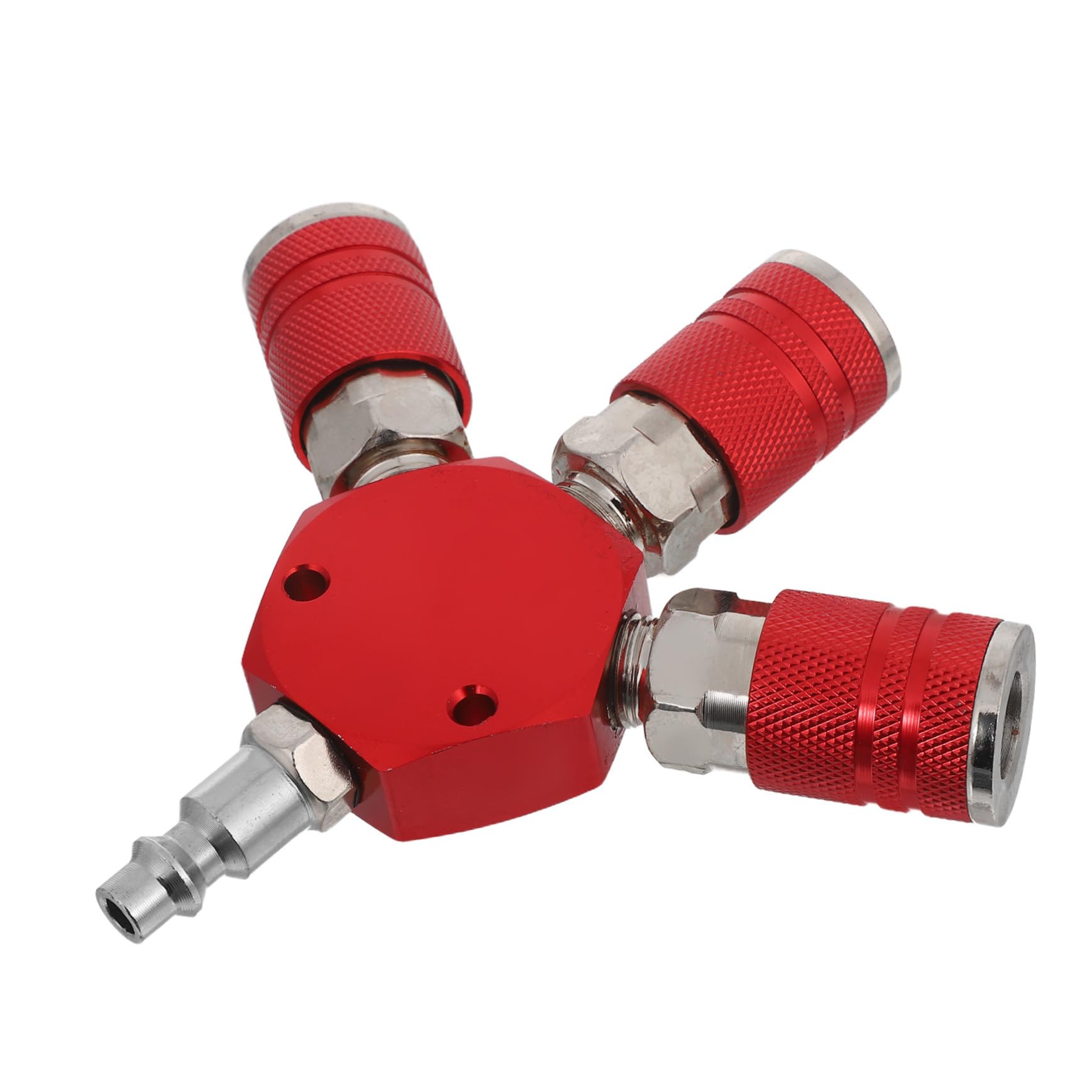 Distribuidor de aire comprimido rojo y divisor neumático de manguera para industria