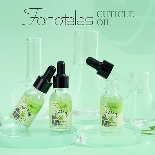Miniatura 7 de Foriotalas Aceite de cutícula para uñas, aceite de cutícula de jojoba para manicura contiene vitamina B&E, aceite hidratante solar fortalece el