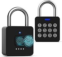 Vista 1 de Candado de huellas dactilares con código, candado de combinación de candado para gimnasio, candado inteligente con huella dactilar, cerradura