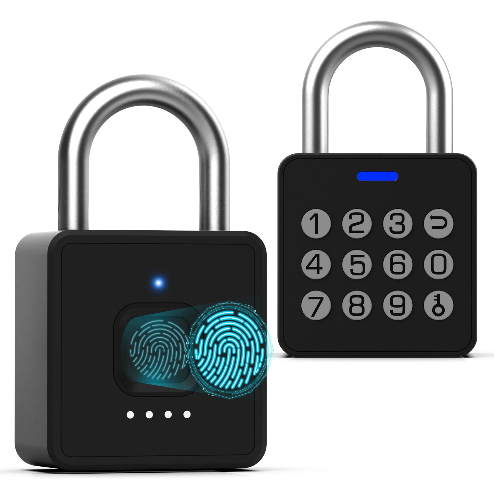 Anweller Verrou de casier à empreintes digitales avec code, cadenas à combinaison biométrique sans clé, étanche, pour clôture, abri de jardin, salle de sport, école, rangement