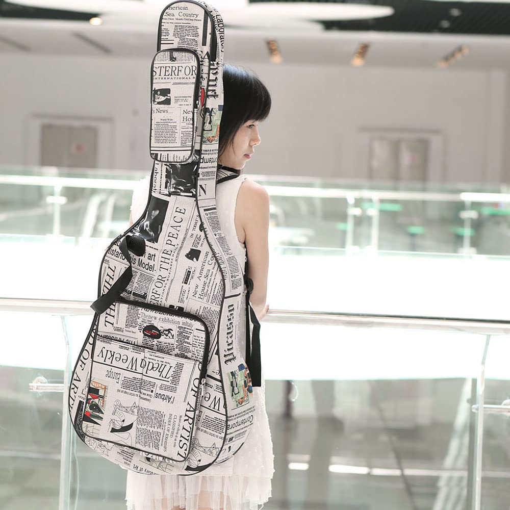 Borsa per chitarra in tessuto Oxford 600D resistente all'acqua, custodia per chitarra acustica con spallacci regolabili, imbottita per chitarre da 41” (40 pollici)