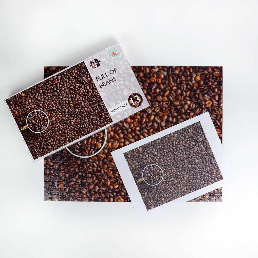 All Jigsaw Puzzles 500 Piece Jigsaw Puzzle - Impuzzible - 50cm x 38cm - Hardest Jigsaw Puzzle For Adults And Teens, Coffee Beans