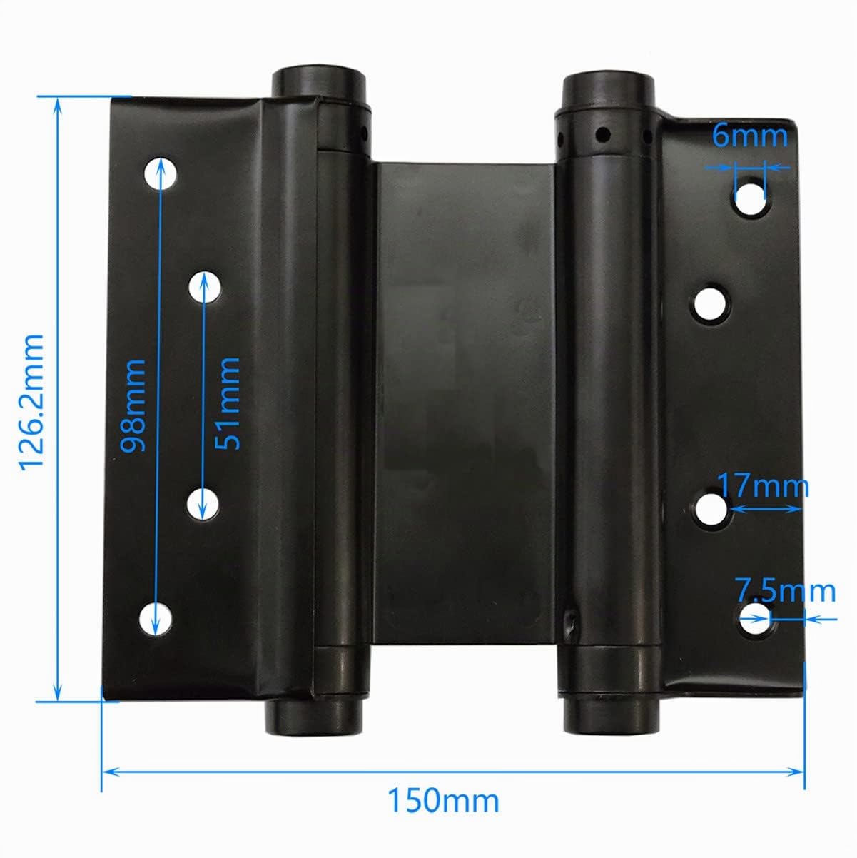 Lot de 2 paires de charnières de porte en acier inoxydable à double action pour saloon café Fermeture automatique 125 mm