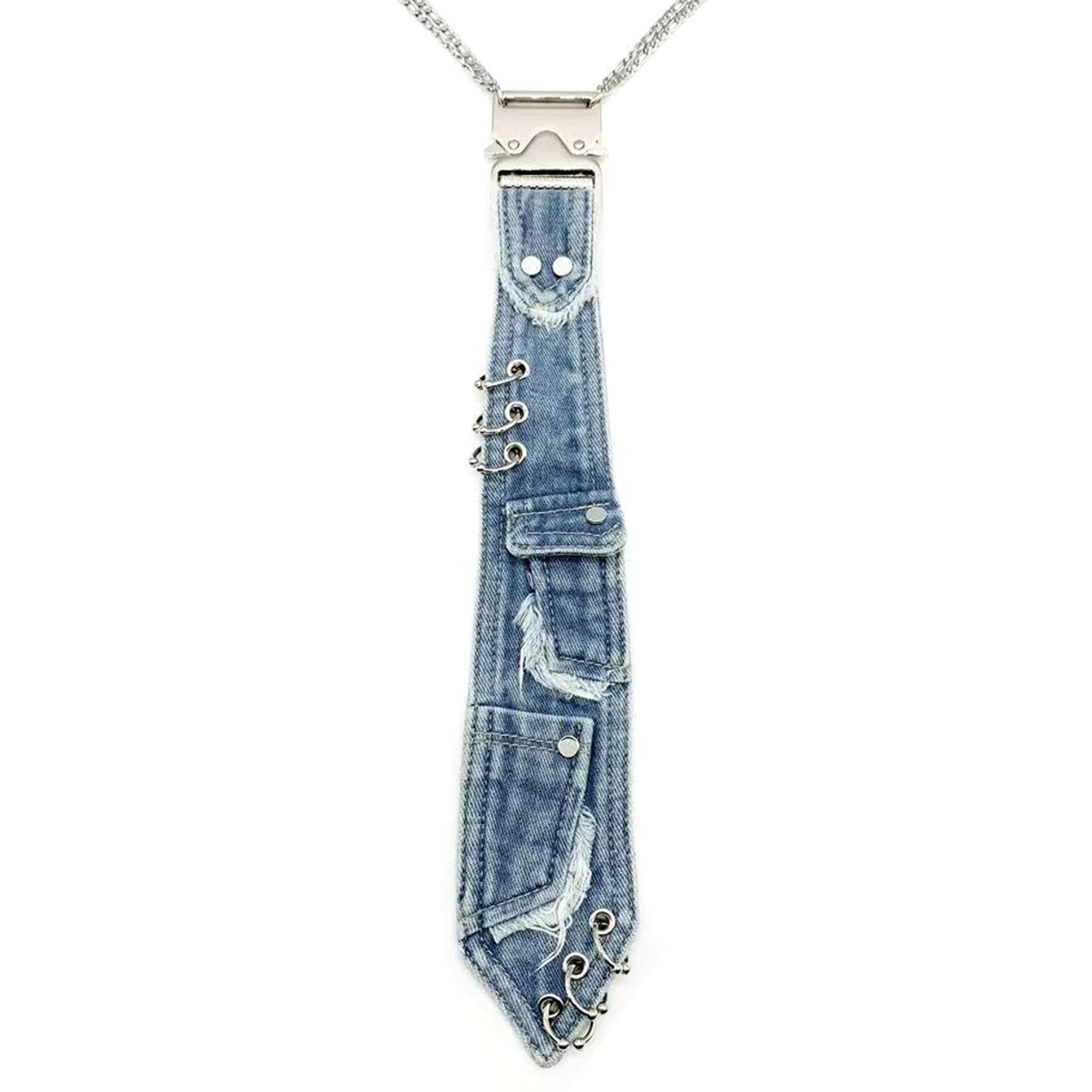 Corbata vaquera de mujer con cadena y ajuste regulable para máxima comodidad 6