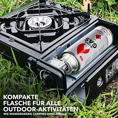 Camping Gas Stove, Outdoor Camping Stove Set, Mini Cooker Including Case, Ideal Equipment for Picnics, 4 Gas Cartridges - Image 4