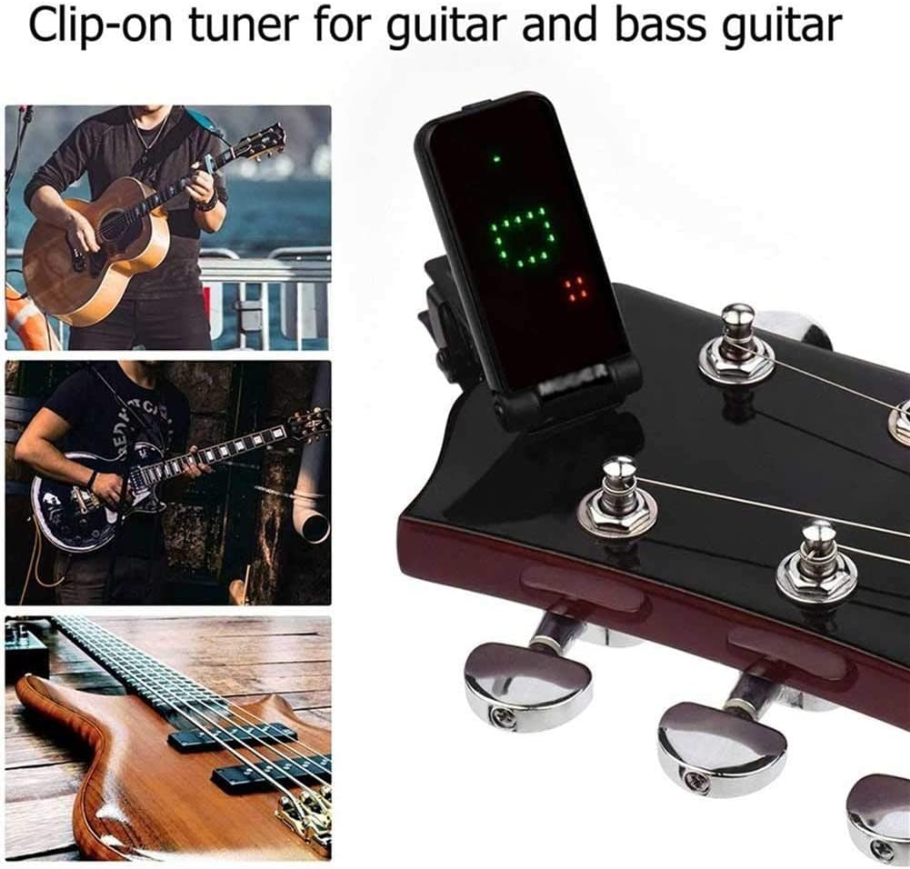 Clip di sintonizzatore for Chitarra Tuner Elettrico cromatico for Violino for Chitarra 180 ° Clip in Metallo Girevole