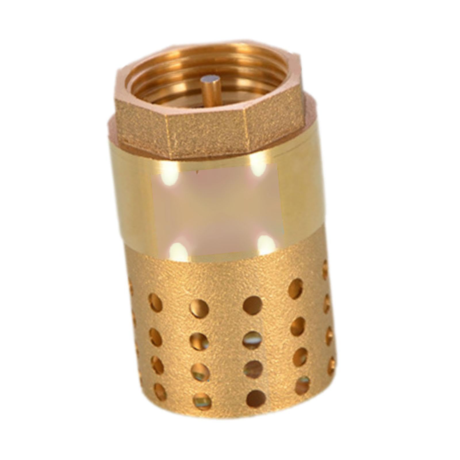 PIXZCSA Effective Backflow Prevention Brass Foot Valve Ensures Water Direction Reliable Performance Suitable for Various Systems Check Valve Maintains Pump, Golden, DN25 with Holes