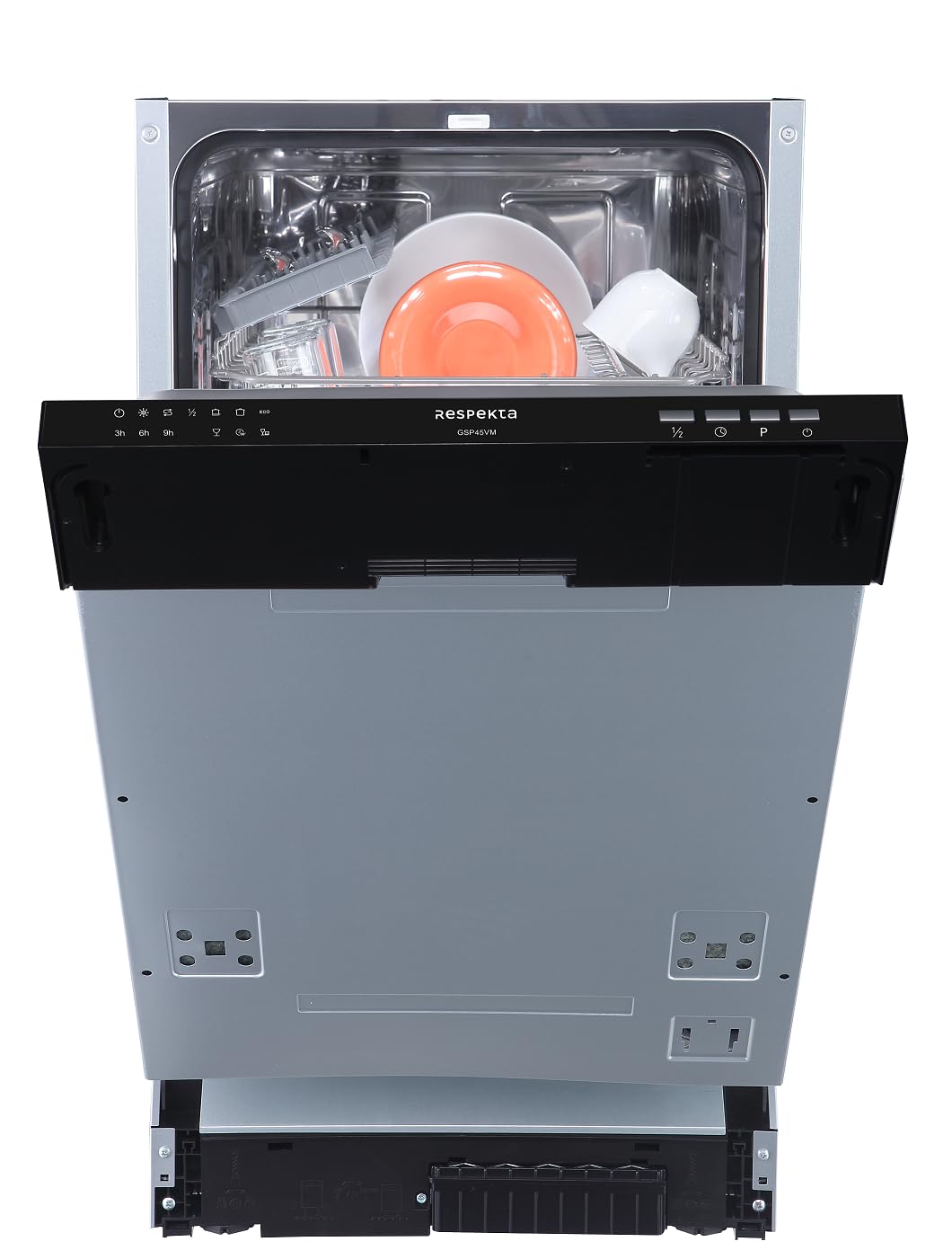 Respekta lavastoviglie completamente integrata 45 cm/​Lavastoviglie da incasso con cestello per posate / 6 programmi/​Avvio differito / 9 coperti/​silenziosa 49 dB / GSP45VV