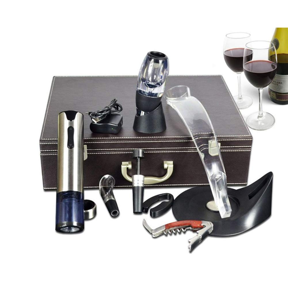 Eléctrico del Acero Inoxidable abrebotellas, Conveniente Botella de Vino abridor Recargable Negocio casero de la Botella automática portátil abridor de la Caja de Regalo Conjunto de 12