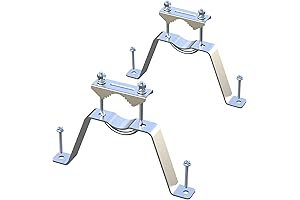 2 Pcs Stainless Steel Wall Mount Antenna Mast Clamp Double V Jaw...