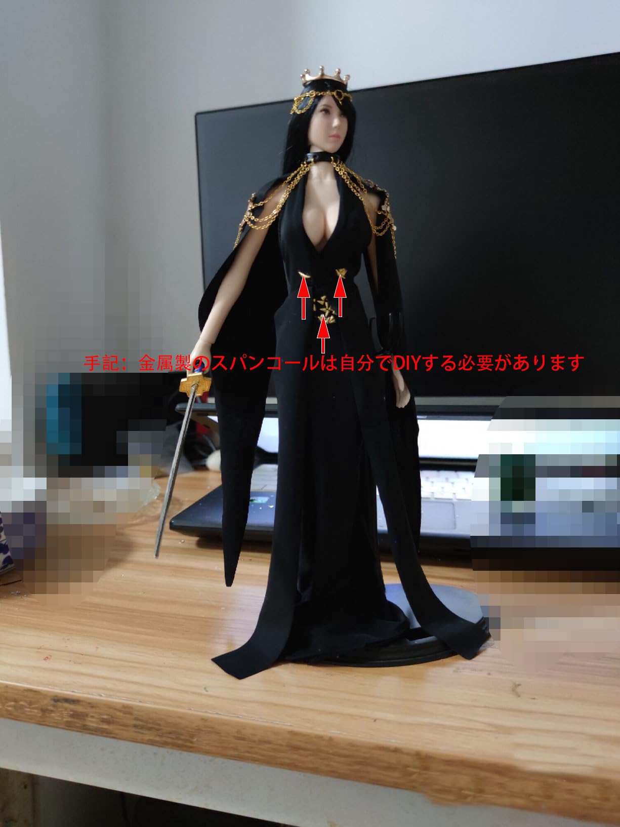 Amazon.co.jp: 1/6服セクシー 1/6服 女性 黒の戦闘服、王女の