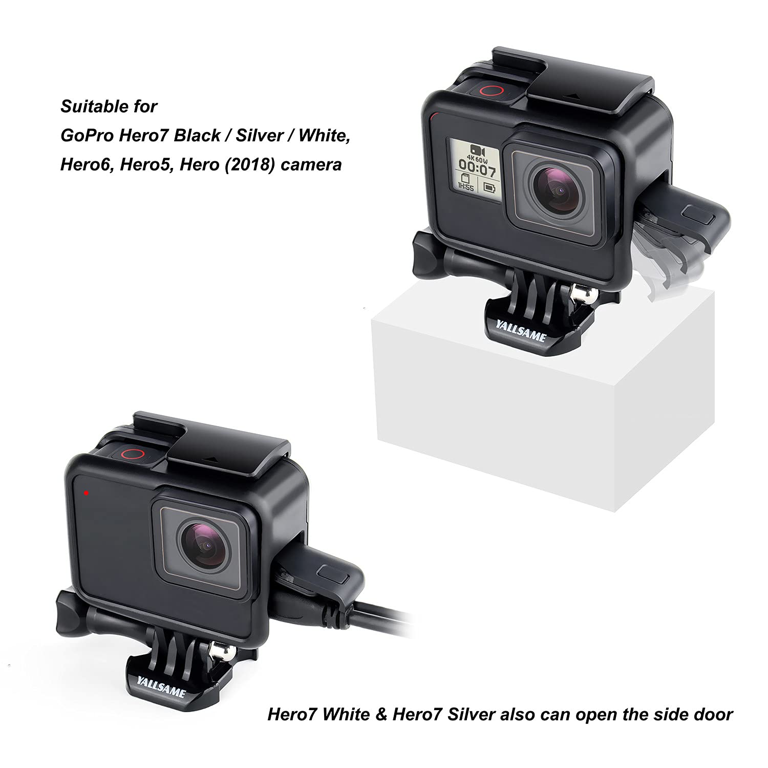 Etui do montażu ramy do GoPro HERO 7 6 5 z nasadką obiektywu adapter ochronny szkielet obudowa akcesoria do GoPro 5 6 7 czarny srebrny biały HERO 2018