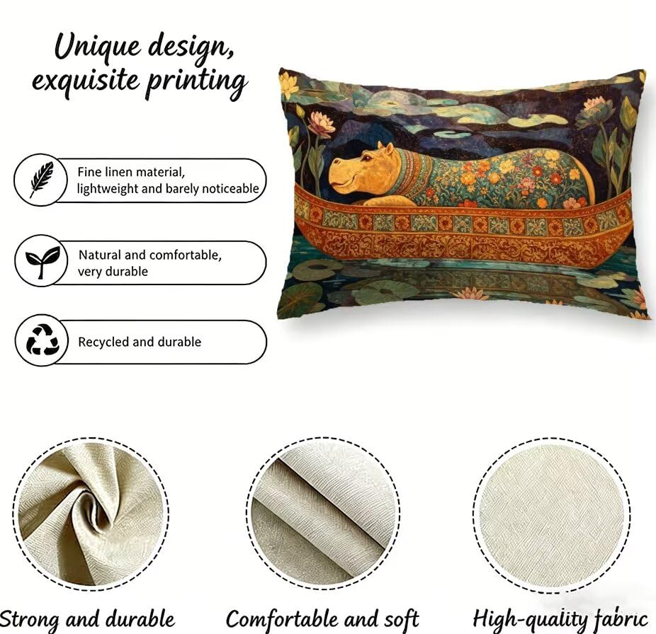 Housse de coussin avec fermeture éclair cachée en lin