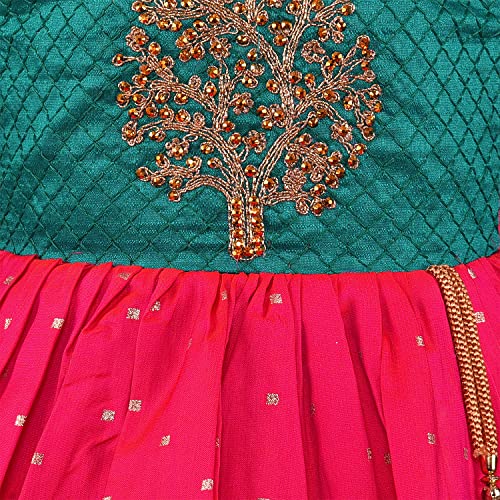 Image of Wish Karo Baby Girls Knee Length Satin Embroidered Party Dress-(fe2913nw)