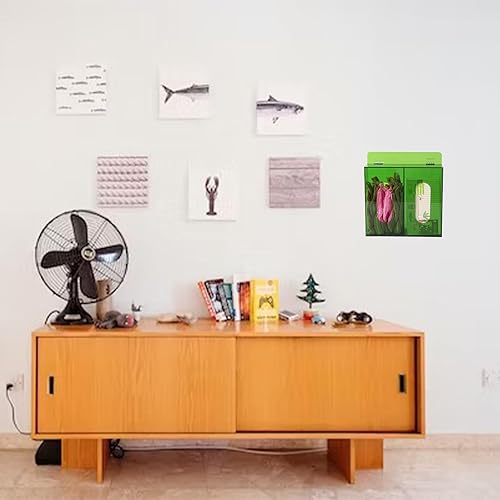 Miniatura 7 de Dispensador de guantes montado en la pared, dispensador de cubierta de zapatos de redecilla, soporte acrílico para guantera, verde (para 2 cajas)