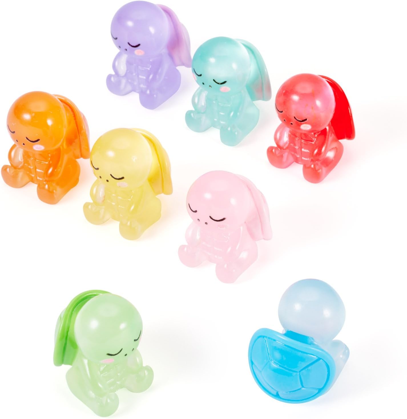 20 pcs Mini Resin Turtle Miniature Sea Turtle Luminous Tiny Tortoises Figurines Glow in The Dark Ocean Animal Decor for Fish Tank Potted Garden Decoration DIY Micro Landscape