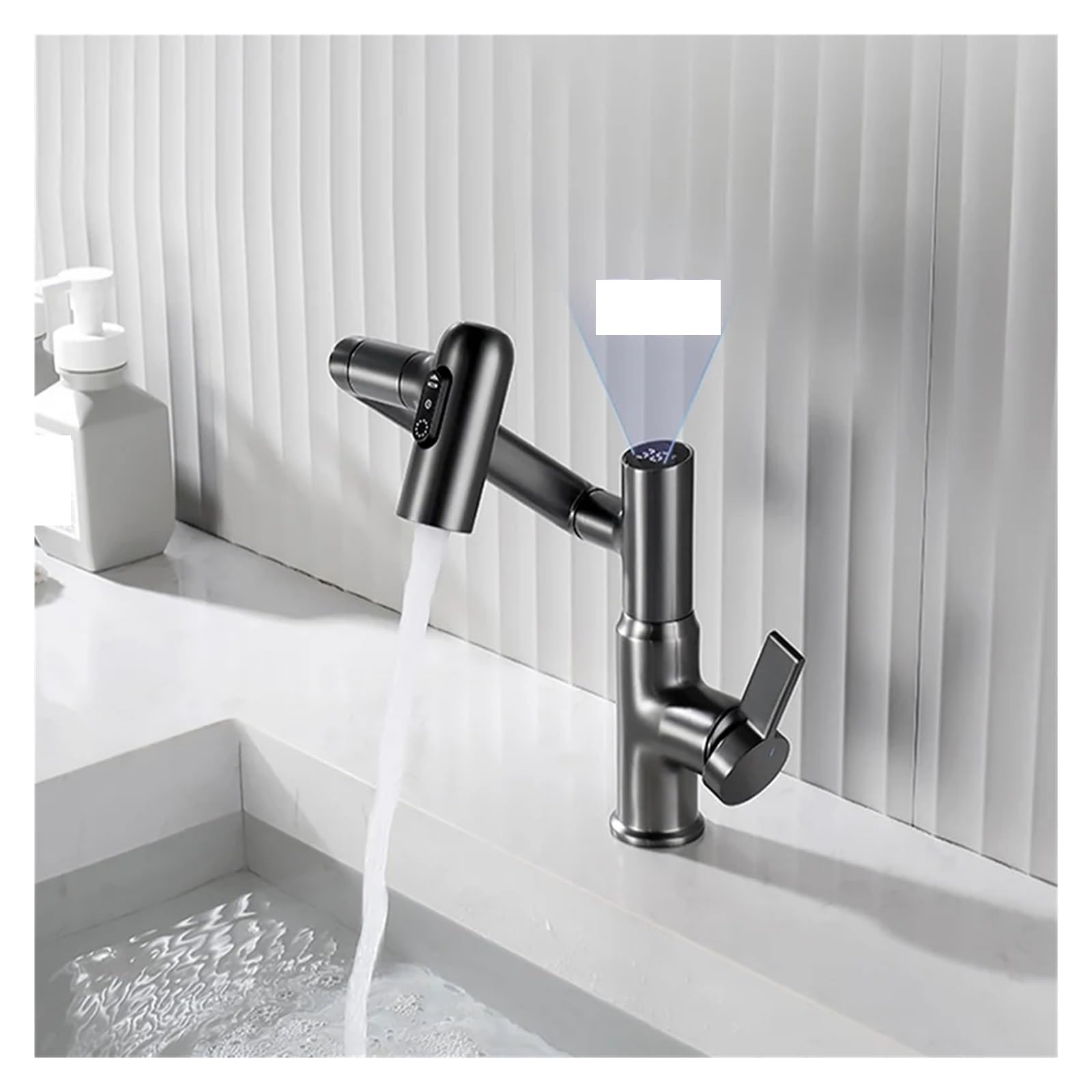 Kitchen Faucet Smart Digital Display Rocker Bathroom Sink Faucet Washbasin Tap Motorhome Faucet and Scrape Wash Mixer Tap Faucet, CF001