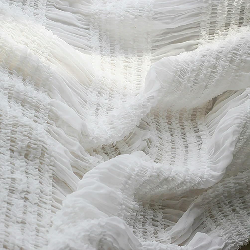150 cm breit, 300 cm lang, faltiger Krepp-Chiffon-Stoff, Spitze, bestickter Chiffon-Stoff, Meterware, Chiffon-Stoff für die Kleiderherstellung