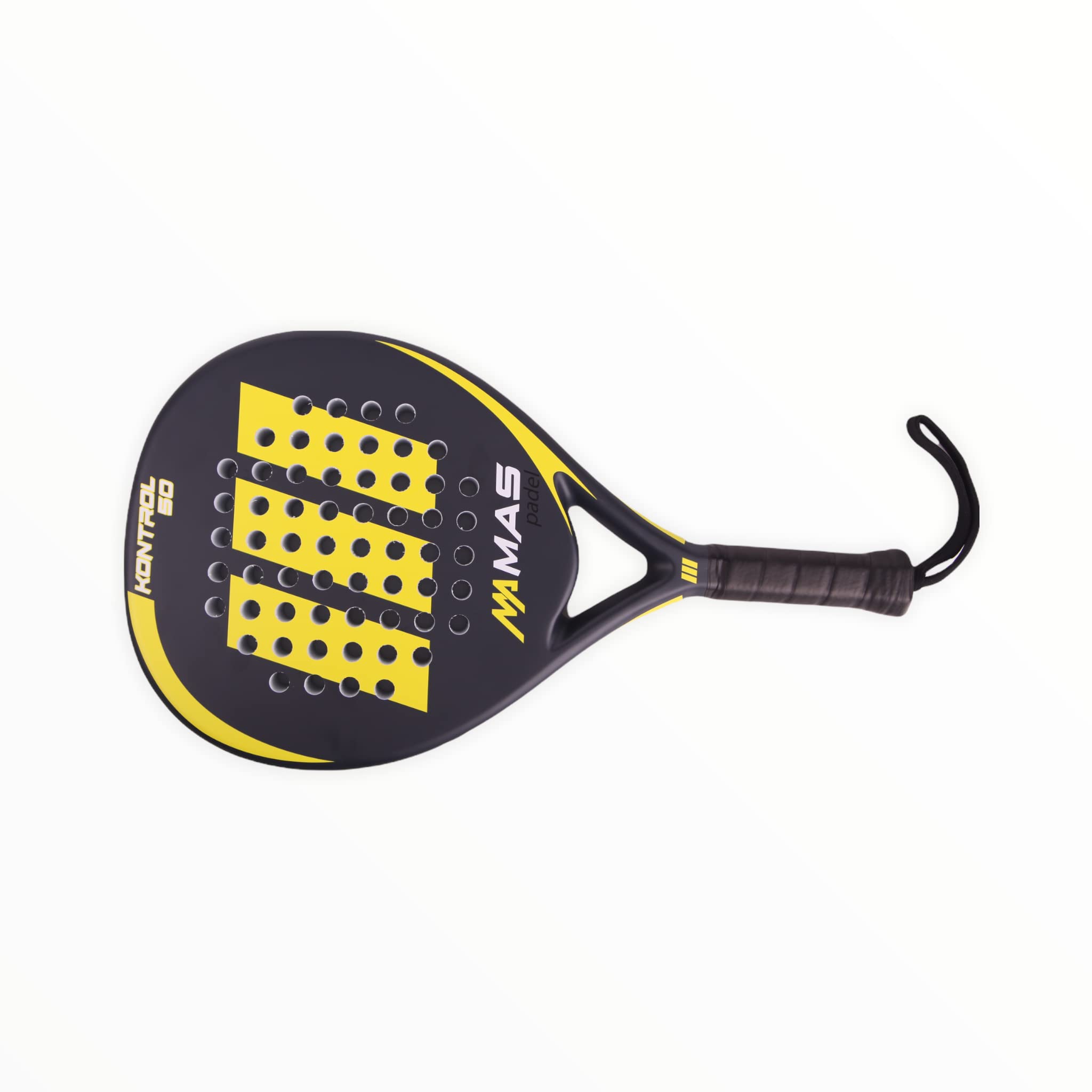 KONTROL 50, Racchetta da Padel, Giallo/Ardesia, Rivestimento 50% in Fibra di Carbonio, Custodia Inclusa