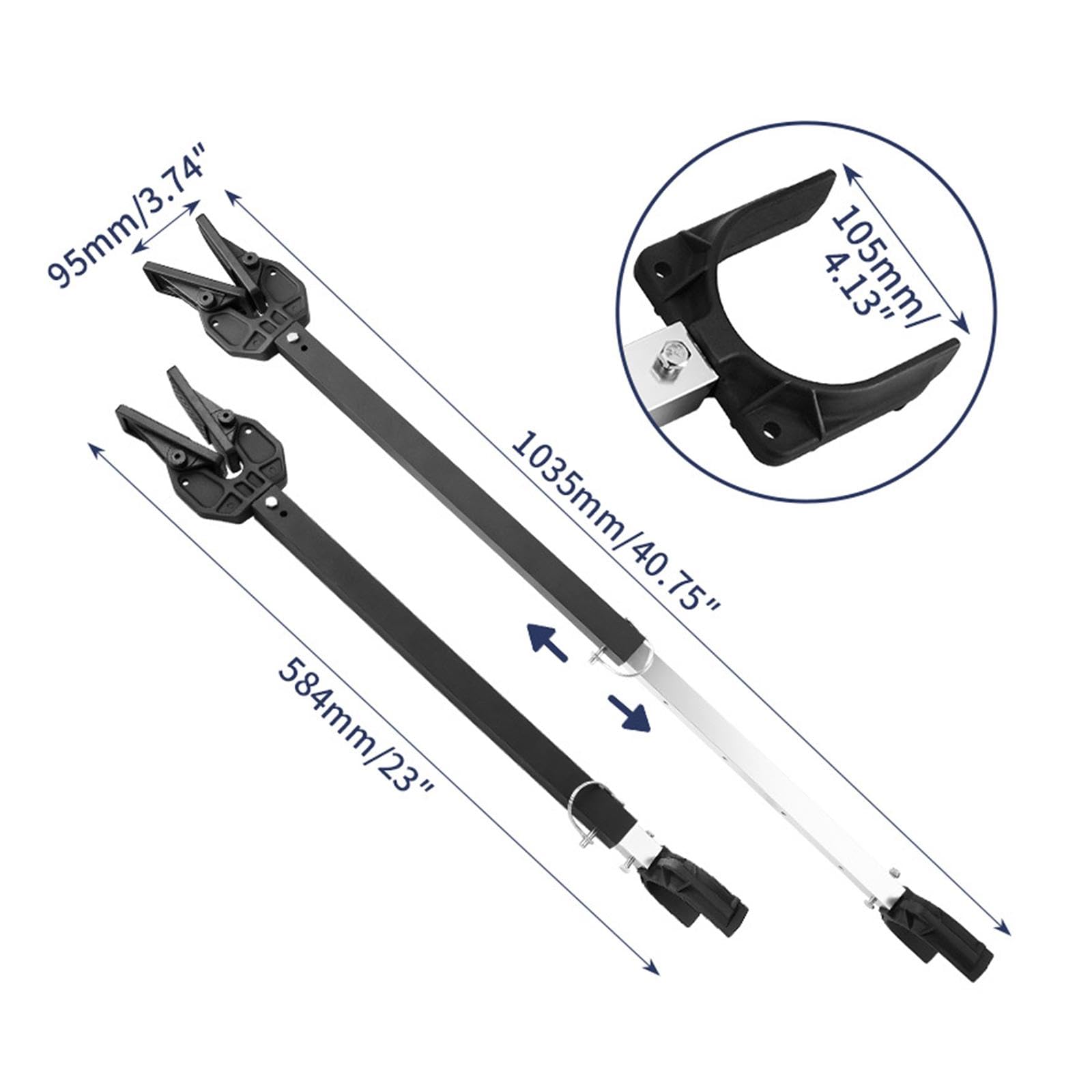 F Fityle Support de Moteur de Bateau réglable pour Tableau arrière, Robuste, avec tête Composite, 58,4 cm à 103,5 cm