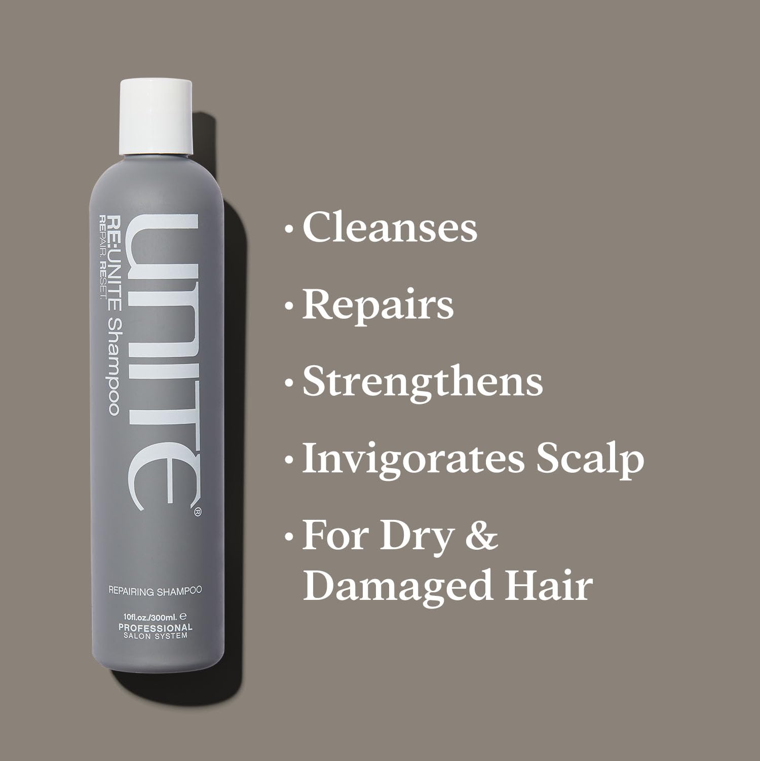 UNITE Hair - RE:UNITE Shampoo - Reparative Shampoo That Removes Buildup, Strengthens, and Restores pH Balance - Ideal for Dry or Damaged Hair, 10 Fl Oz