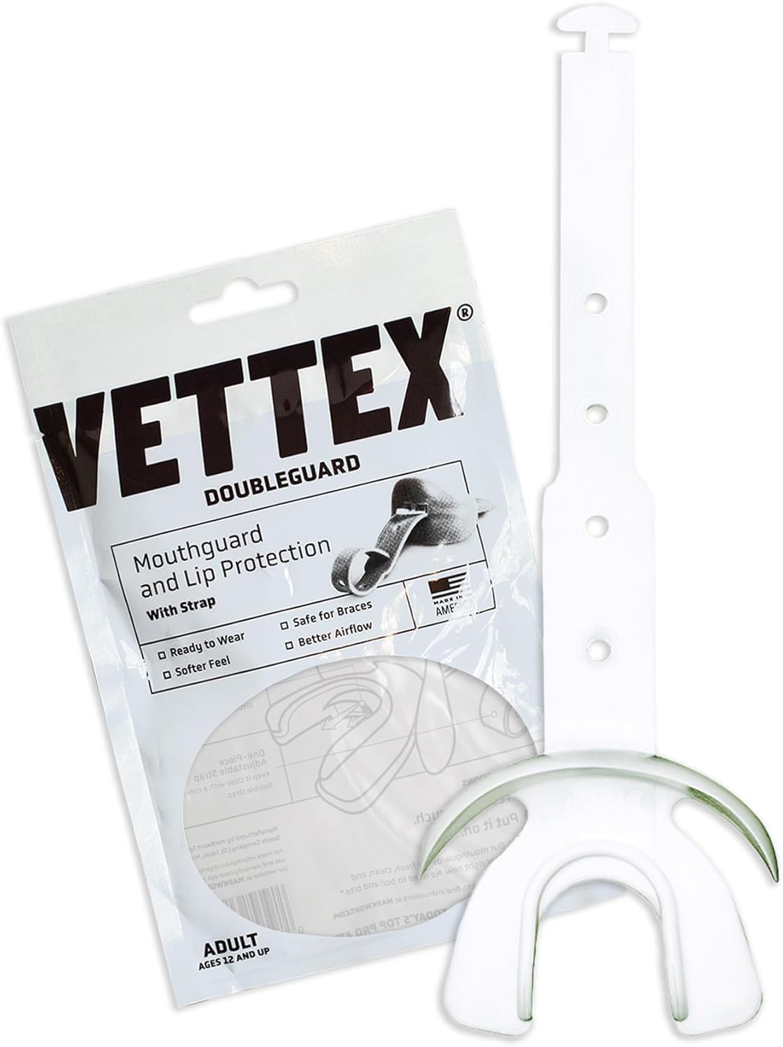 Vettex Doppio paradenti con protezione per labbra, trasparente
