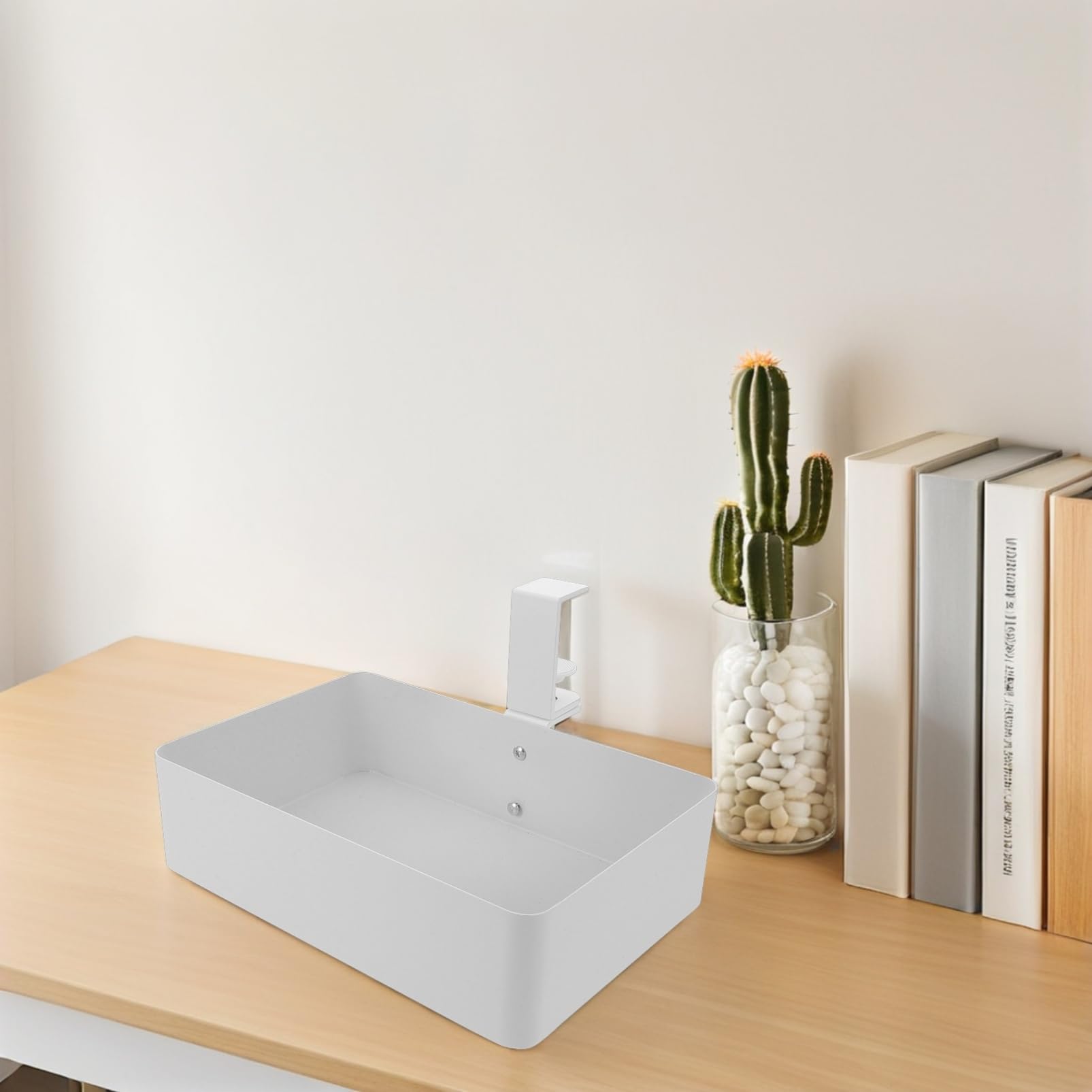 NUOBESTY Ripiano Portaoggetti in Metallo La Scrivania Organizer Per Piccoli Spazi e Bagno Cestino Appeso