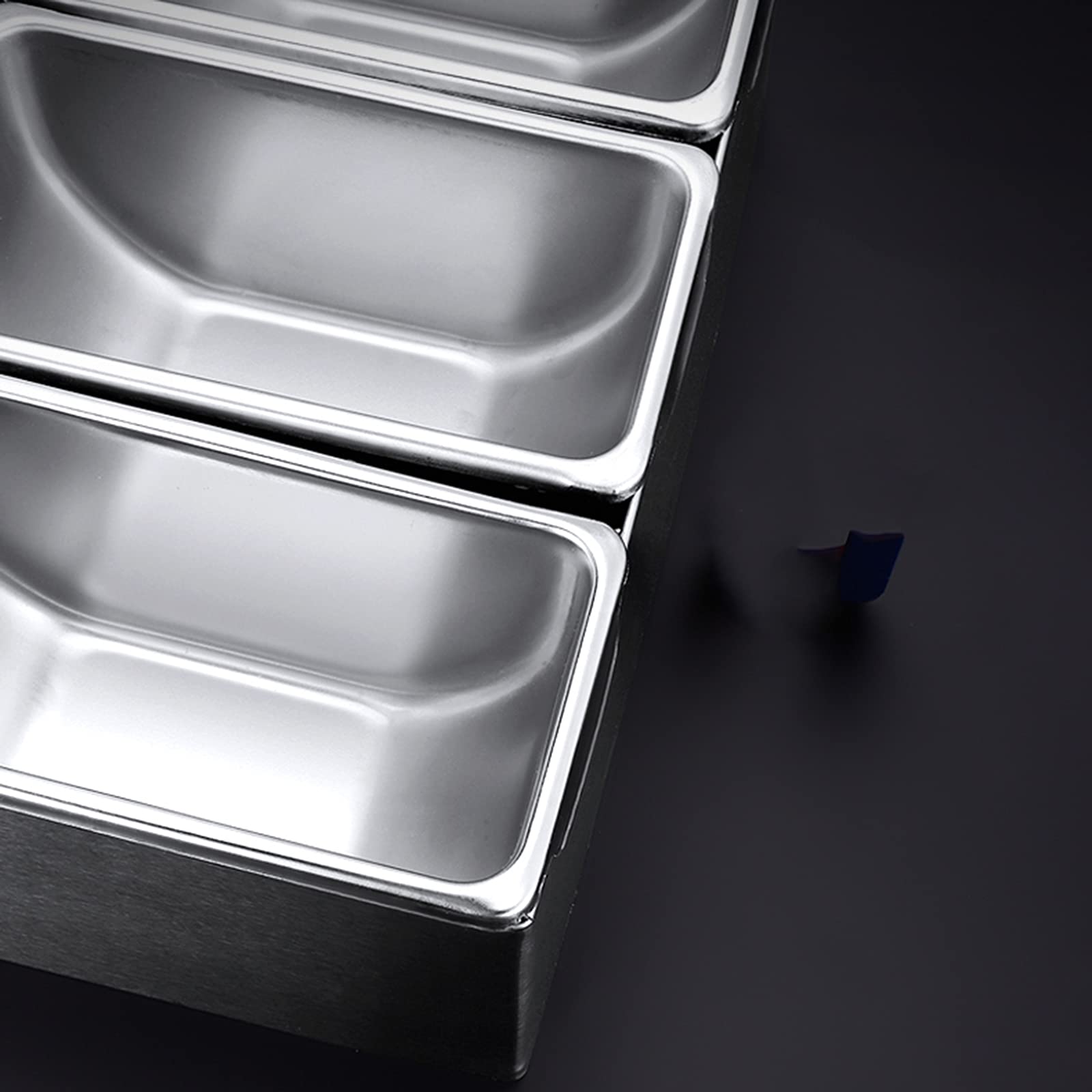Contenedor de ingredientes de acero inoxidable 304, 5 compartimentos, organizador multifuncional para frigorífico, con tapa, caja de frutas, recipiente para ingredientes, dispensador de