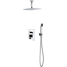 Aqua Piazza Shower Set W/ 12 Ceiling Mount Square Rain Shower And Handheld