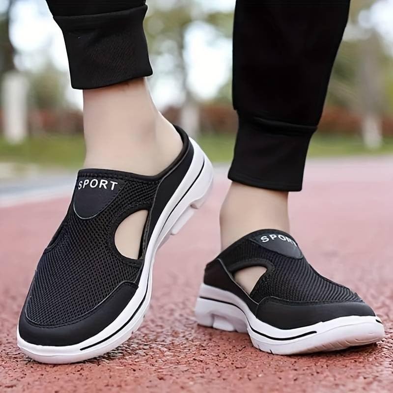 Image of Salma Footwear Men's Casual Slip-On Mules | Light Weight Mesh Summer Shoes | Backless Outdoor Walking Clogs, Sandals & Slippers for Men