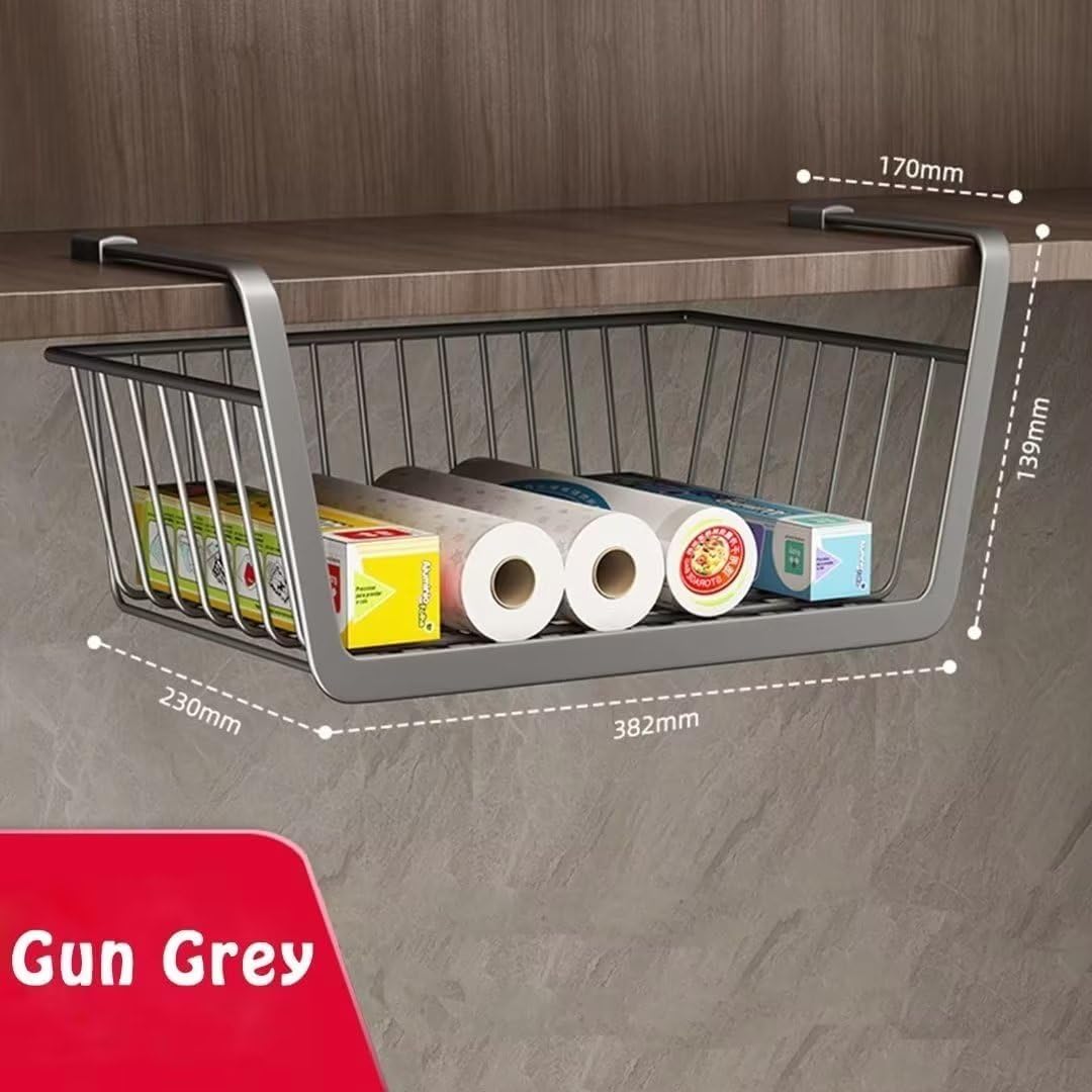 Tielag Panier Suspendu Noir En Fil Métallique - Range-organisateur Pour Cuisine, Placard, Bureau Ou Salle De Bain