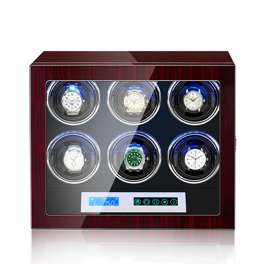 Hgtrh 6 Winding Slot Watch Winder, Watch Winders For Automatic Watches Rotating Watch Box Watch Shaker Watch Spinner