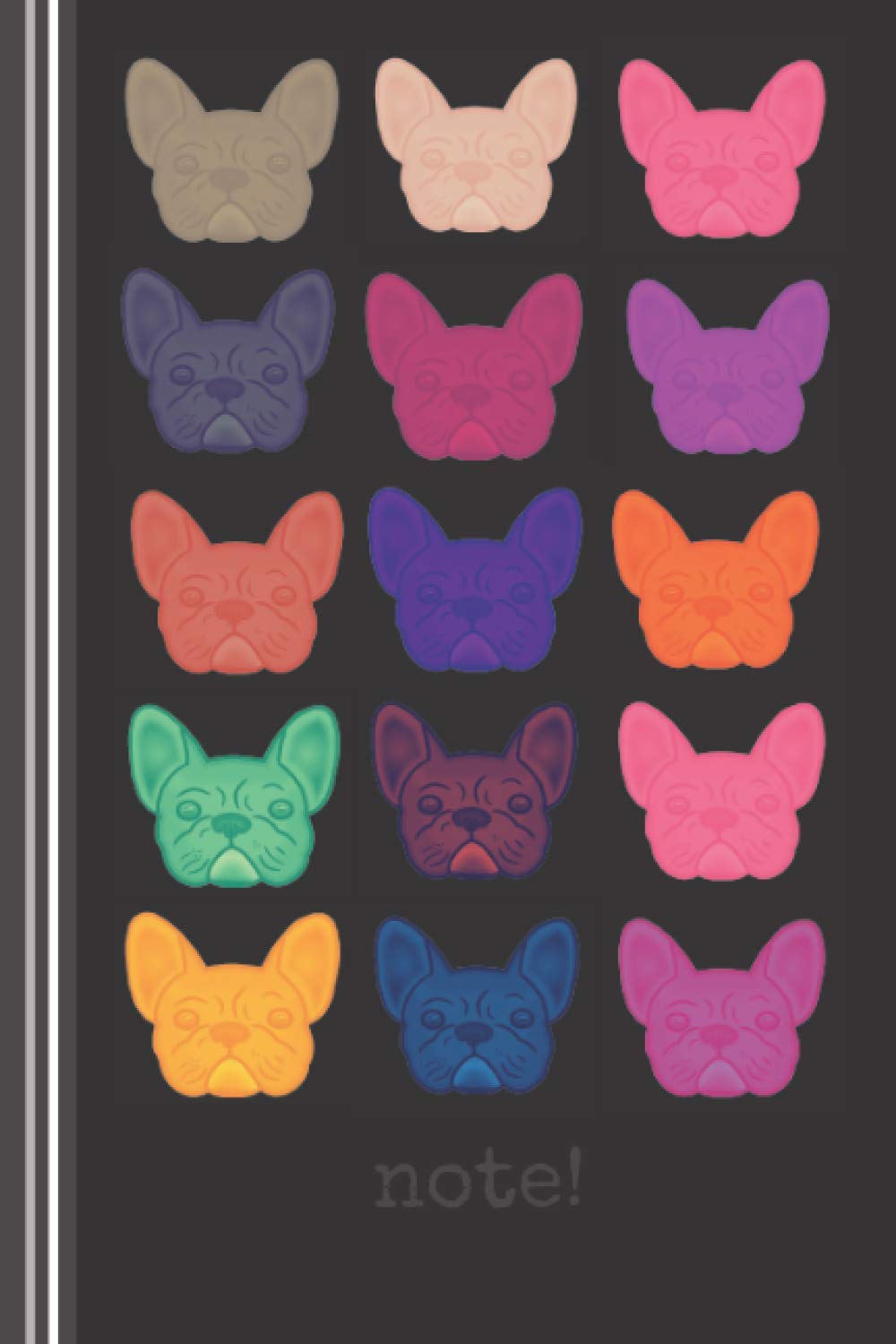 Gummy Frenchie Black Notebook: Cute Multicolour French Bulldog Notebook for French Bulldog Lover Gift (French Bulldog Notebooks)