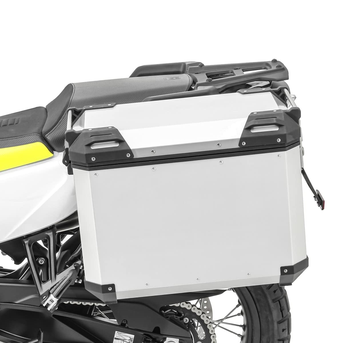 Maleta Lateral Aluminio Moto Bagtecs QP48 Plata 48 litros