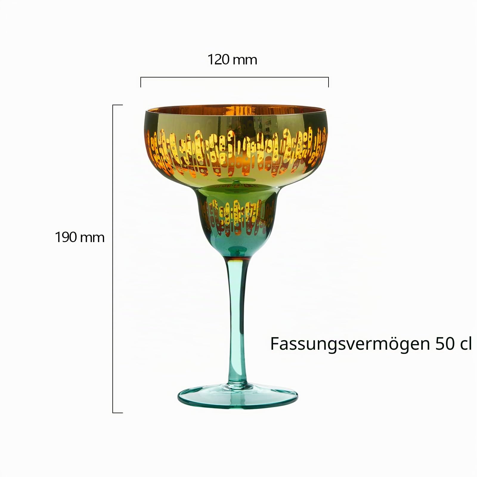 ARTLAND – Fiesta Margarita-Gläser – Bunt & vielseitig – Cocktailglas-Set – Handgefertigte Gläser – 2er Set
