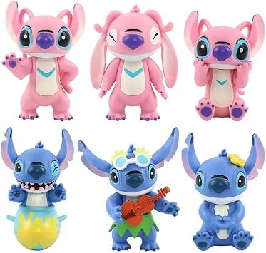 6Pcs Stitch Collectible Figures, Exquisite Model Ornaments, Creative Anime Peripheral Gifts for Fans