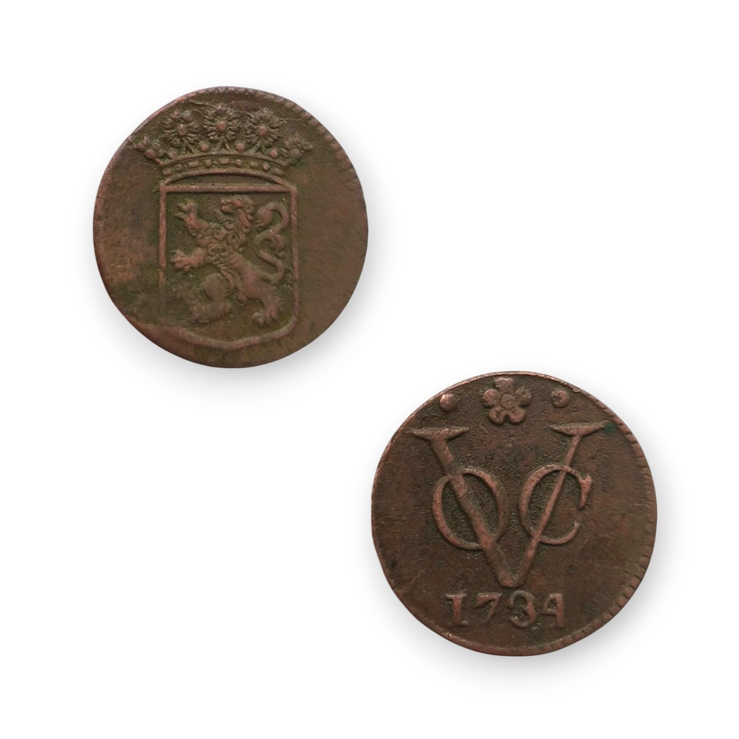 IMPACTO COLECCIONABLES | Moneta autentica Penny Duit di New York (1726–1794) | Collezione dell'America coloniale verificata e certificata
