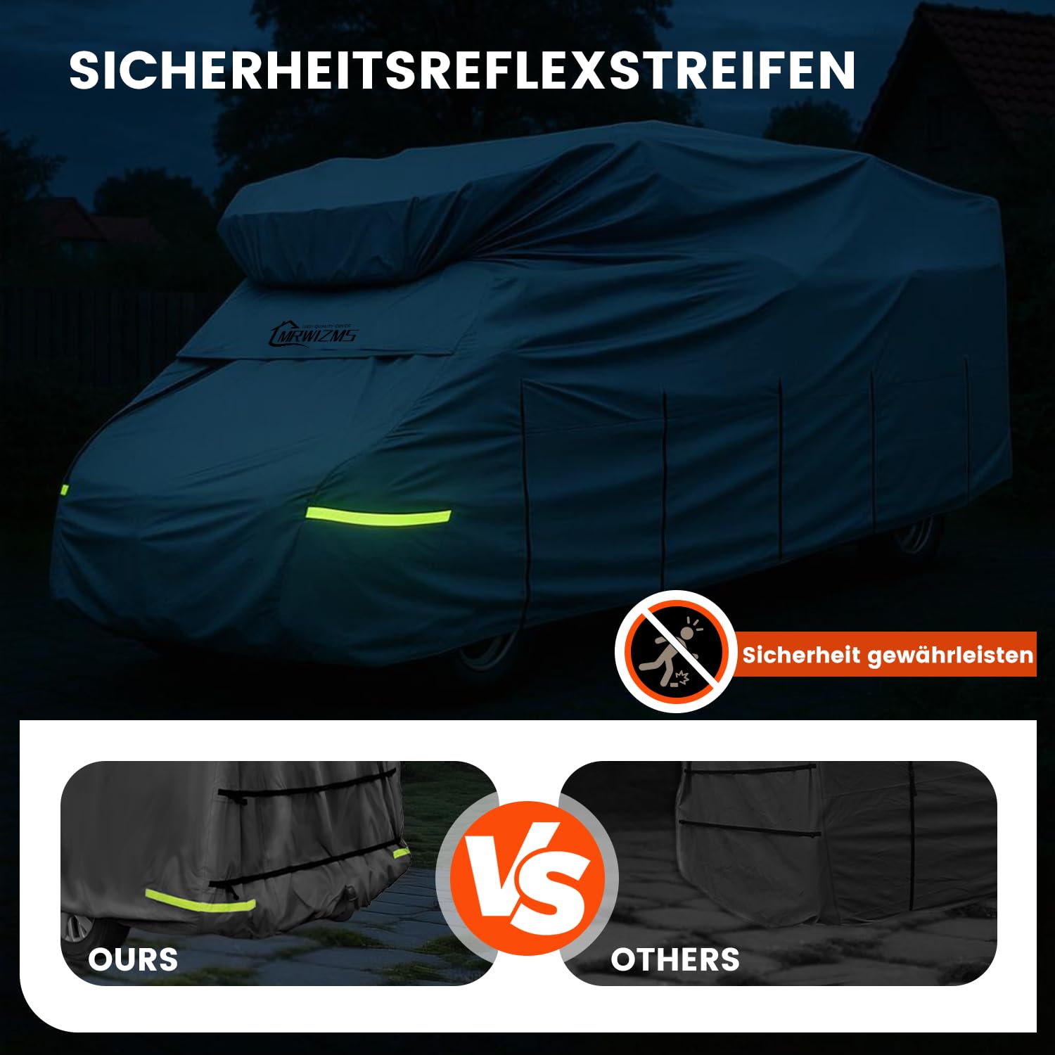 Wohnwagen Abdeckung, Wohnwagen Schutzhülle: Hochwertige, langlebige und verschleißfeste Wohnwagen Abdeckplane bieten soliden Schutz für Ihren Wohnwagen. leicht zu montieren und zu entfernen.