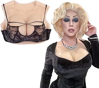 Vollence DD Cup Strap on Silicone Breast Forms Fake Boobs False Breast with Straps Mastectomy Prosthesis Crossdresser Transgender Cosplay Transwomen CD