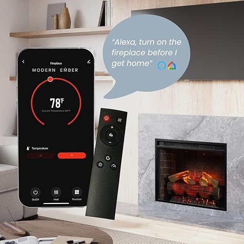 Vista 46 de Modern Ember Uptown - Kit de molduras para chimenea eléctrica, kit de 28 molduras para calentador eléctrico, insertos de chimenea eléctrica