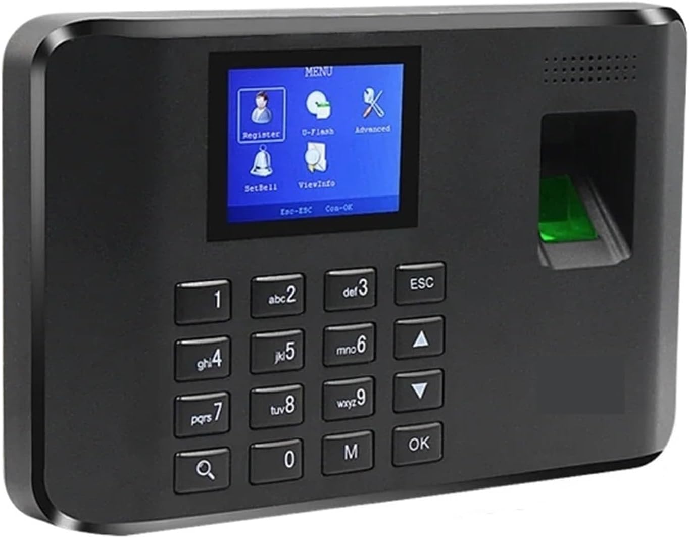 YQVEOT Time Clock,Attendance Machine Biometric Attendance System USB Fingerprint Exit Record Recorder Reader Time Clock In Employees Date Machine Electronic Device