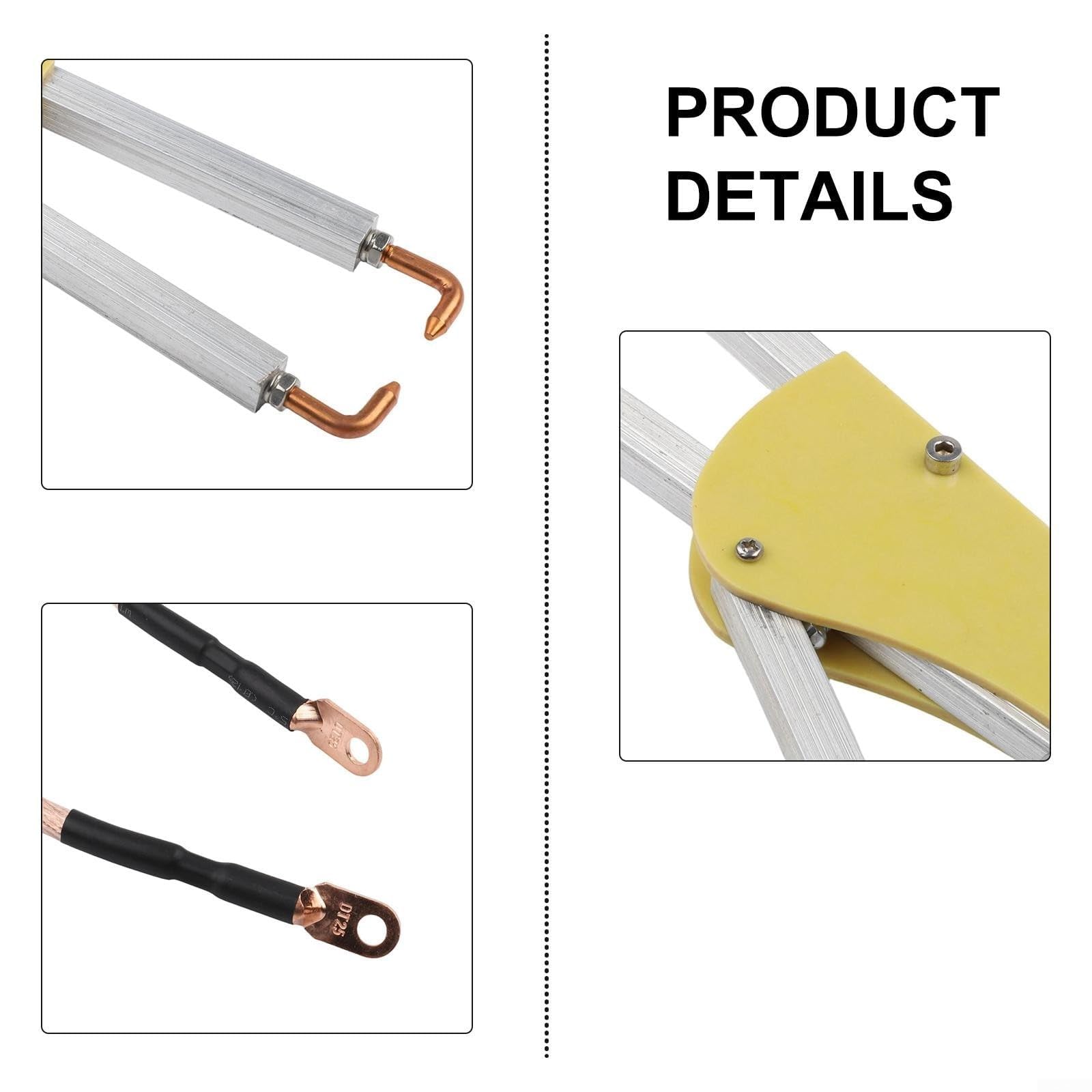 Pinza per saldatura a punti regolabile in acciaio inox per riparazioni in lamiera, con impugnatura ergonomica e resistenza alle alte temperature, gialla (B)