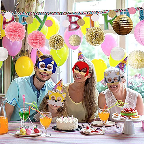 12 Packs Hedgehog Felt Masks Party Favors For Kid - Hedgehog Themed Party Supplies Birthday Cosplay Mask Photo Booth Prop Cartoon Character Cosplay Birthday Gift For Children Boys Girls #TOP6