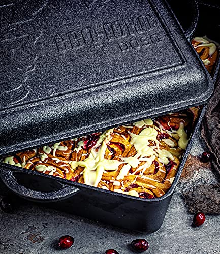 BBQ-TORO Dutch Oven Pan I pentola in ghisa da 9,5 Litri - già stagionata | Brasiera con Coperchio - immagine 3