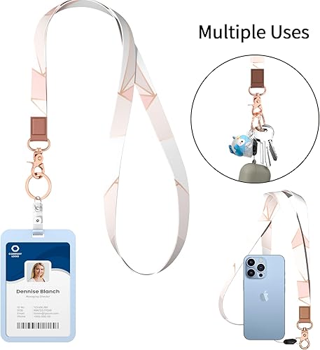 Miniatura 3 de Rimilak Llavero con cordón para el cuello, correa de cordón larga para mujeres y hombres, llaves de automóvil, insignias de identificación,